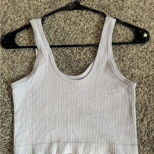 Urban Outfitters Ribbed Tank Top in Pale Lavender